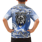 Canterbury-Bankstown Bulldogs Family Matching Tank Maxi Dress and Hawaiian Shirt Aboriginal Dot Pattern - Rugby Mascot Heritage Pride