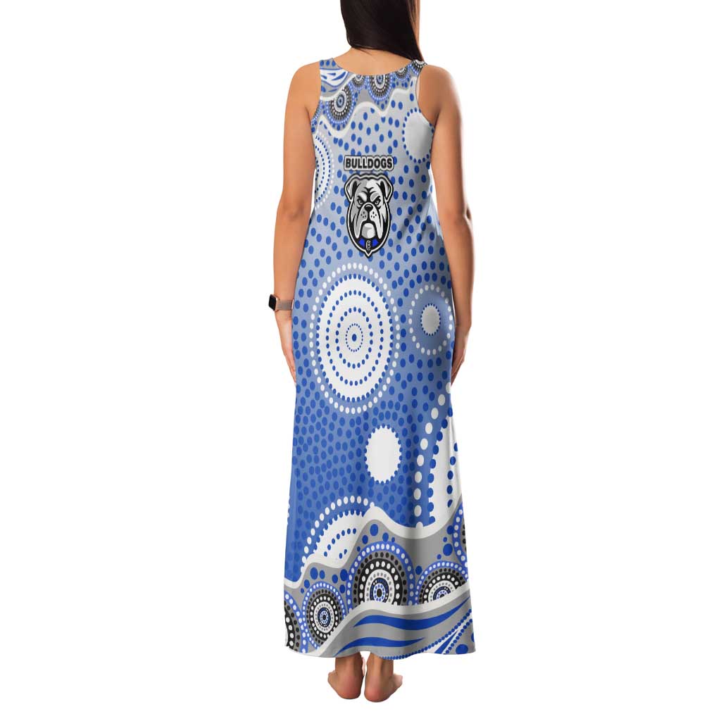 Canterbury-Bankstown Bulldogs Family Matching Tank Maxi Dress and Hawaiian Shirt Aboriginal Dot Pattern - Rugby Mascot Heritage Pride