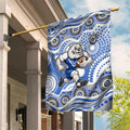 Canterbury-Bankstown Bulldogs Garden Flag Aboriginal Dot Pattern - Rugby Mascot Heritage Pride