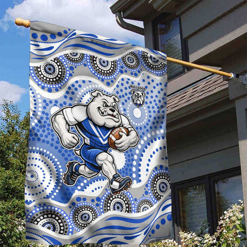 Canterbury-Bankstown Bulldogs Garden Flag Aboriginal Dot Pattern - Rugby Mascot Heritage Pride