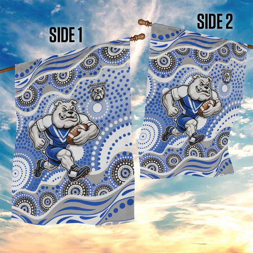 Canterbury-Bankstown Bulldogs Garden Flag Aboriginal Dot Pattern - Rugby Mascot Heritage Pride