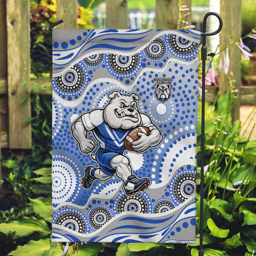 Canterbury-Bankstown Bulldogs Garden Flag Aboriginal Dot Pattern - Rugby Mascot Heritage Pride