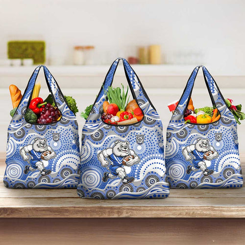 Canterbury-Bankstown Bulldogs Grocery Bag Aboriginal Dot Pattern - Rugby Mascot Heritage Pride
