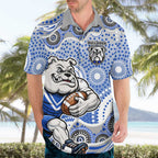 Canterbury-Bankstown Bulldogs Hawaiian Shirt Aboriginal Dot Pattern - Rugby Mascot Heritage Pride