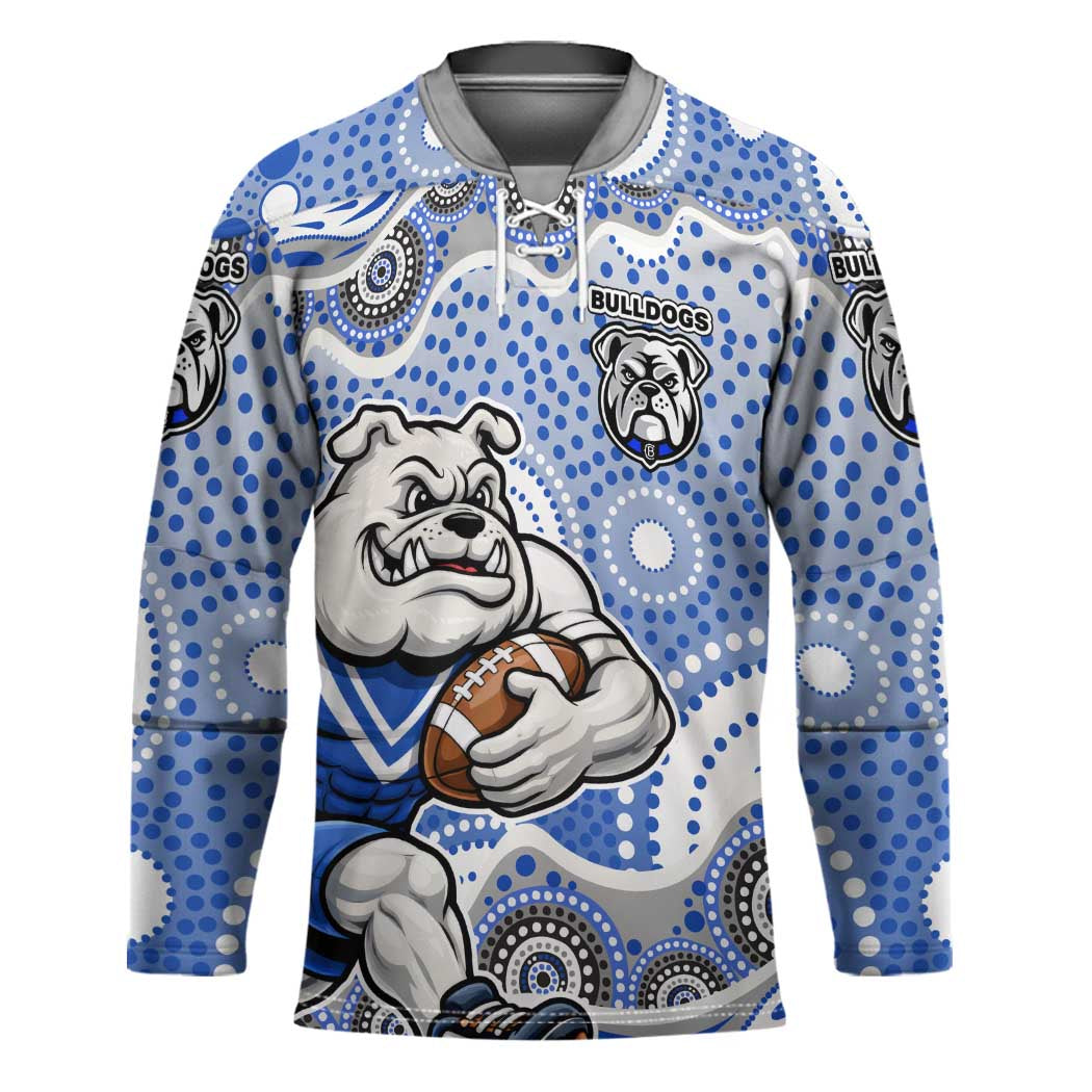 Canterbury-Bankstown Bulldogs Hockey Jersey Aboriginal Dot Pattern - Rugby Mascot Heritage Pride