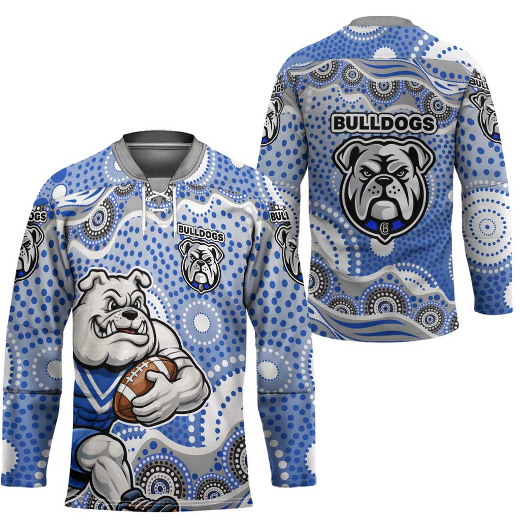 Canterbury-Bankstown Bulldogs Hockey Jersey Aboriginal Dot Pattern - Rugby Mascot Heritage Pride