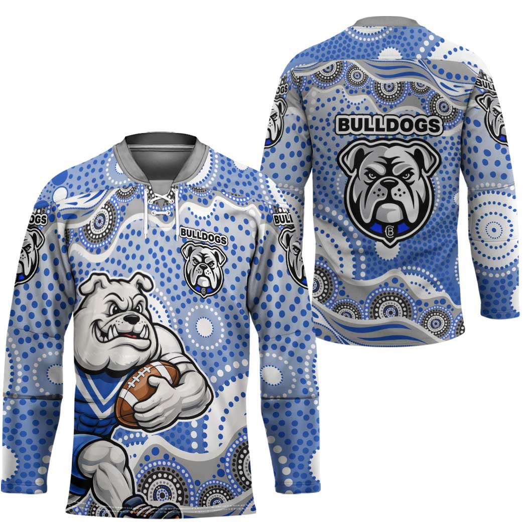 Canterbury-Bankstown Bulldogs Hockey Jersey Aboriginal Dot Pattern - Rugby Mascot Heritage Pride