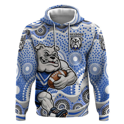 Canterbury-Bankstown Bulldogs Hoodie Aboriginal Dot Pattern - Rugby Mascot Heritage Pride