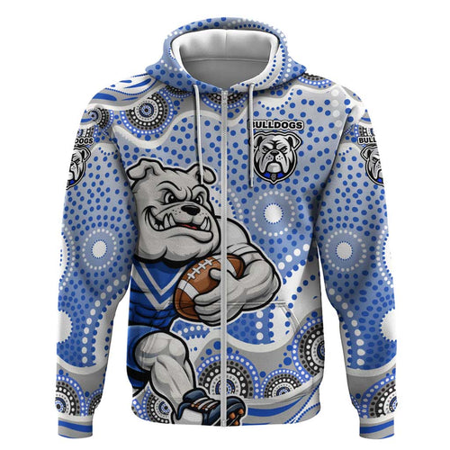 Canterbury-Bankstown Bulldogs Hoodie Aboriginal Dot Pattern - Rugby Mascot Heritage Pride