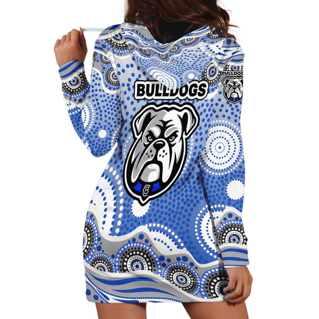 Canterbury-Bankstown Bulldogs Hoodie Dress Aboriginal Dot Pattern - Rugby Mascot Heritage Pride