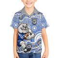 Canterbury-Bankstown Bulldogs Kid Hawaiian Shirt Aboriginal Dot Pattern - Rugby Mascot Heritage Pride