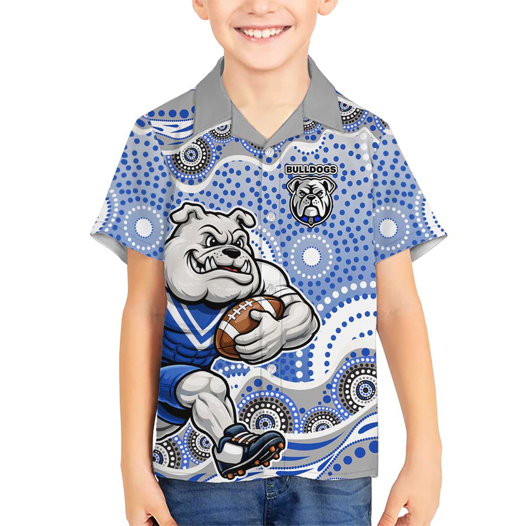 Canterbury-Bankstown Bulldogs Kid Hawaiian Shirt Aboriginal Dot Pattern - Rugby Mascot Heritage Pride