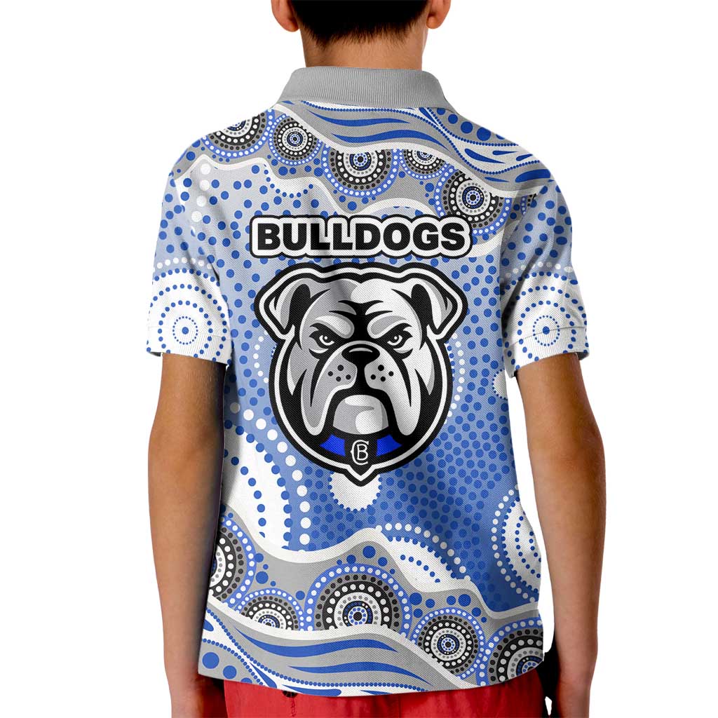 Canterbury-Bankstown Bulldogs Kid Polo Shirt Aboriginal Dot Pattern - Rugby Mascot Heritage Pride