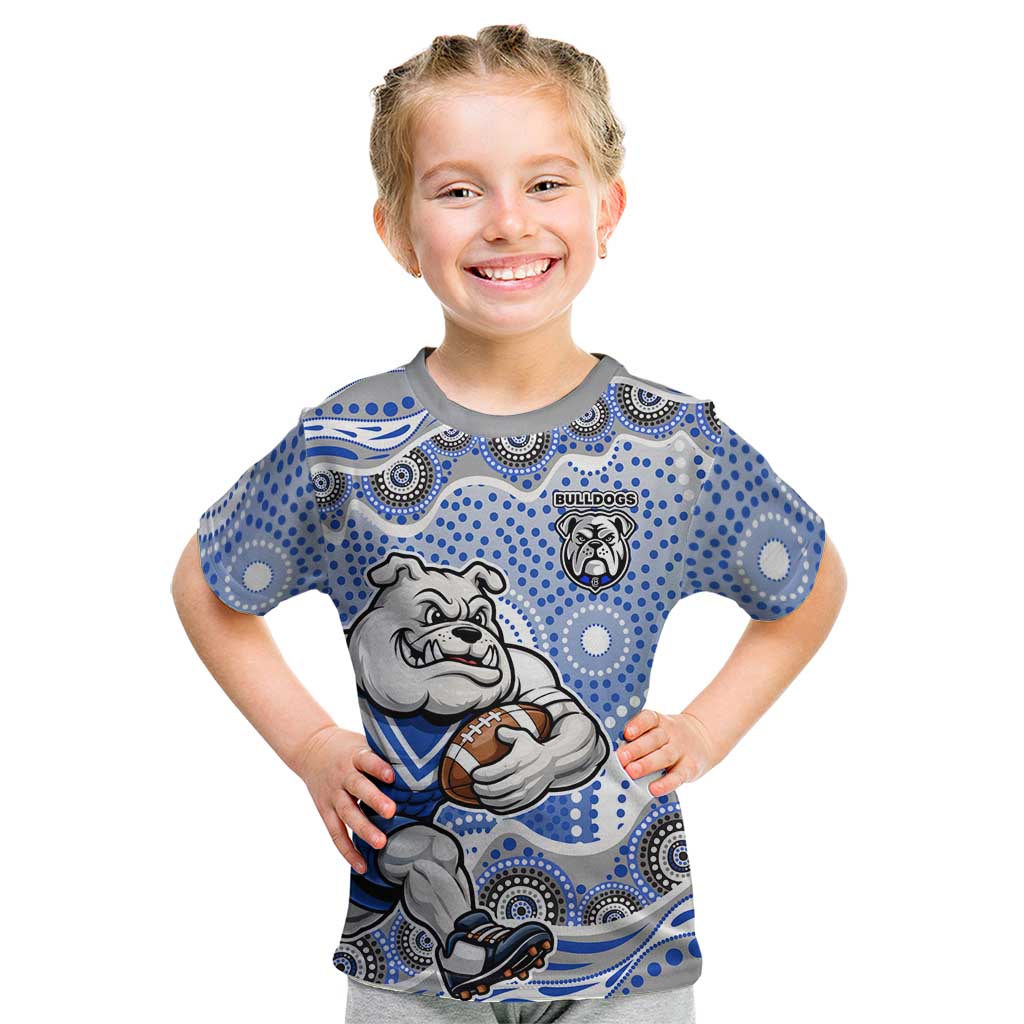 Canterbury-Bankstown Bulldogs Kid T Shirt Aboriginal Dot Pattern - Rugby Mascot Heritage Pride