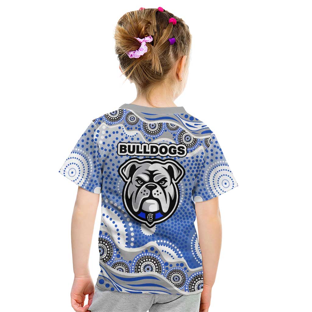 Canterbury-Bankstown Bulldogs Kid T Shirt Aboriginal Dot Pattern - Rugby Mascot Heritage Pride