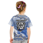 Canterbury-Bankstown Bulldogs Kid T Shirt Aboriginal Dot Pattern - Rugby Mascot Heritage Pride