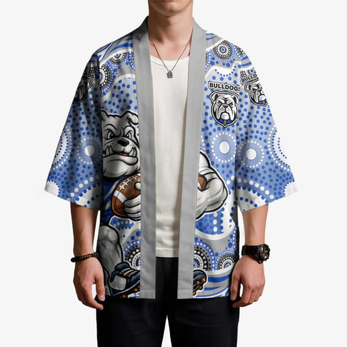 Canterbury-Bankstown Bulldogs Kimono Aboriginal Dot Pattern - Rugby Mascot Heritage Pride