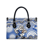 Canterbury-Bankstown Bulldogs Leather Bag Aboriginal Dot Pattern - Rugby Mascot Heritage Pride