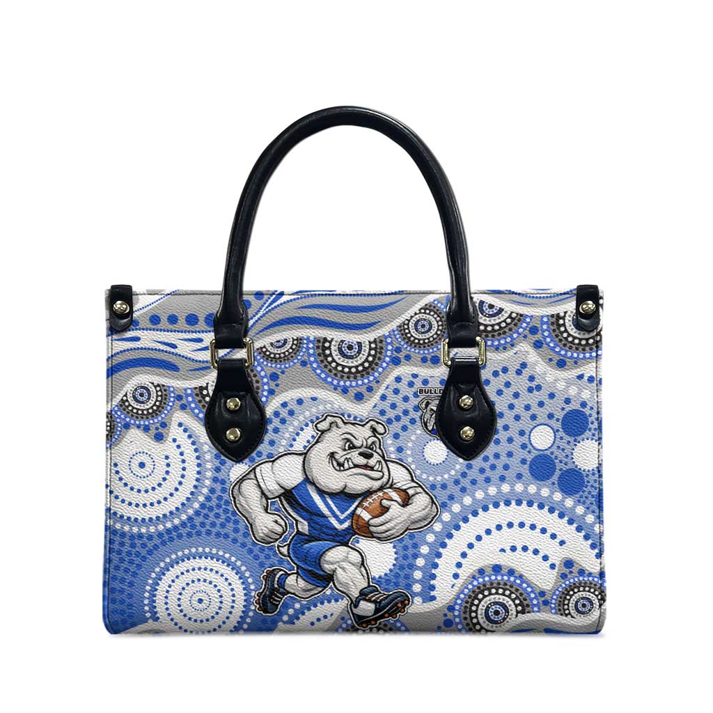 Canterbury-Bankstown Bulldogs Leather Bag Aboriginal Dot Pattern - Rugby Mascot Heritage Pride