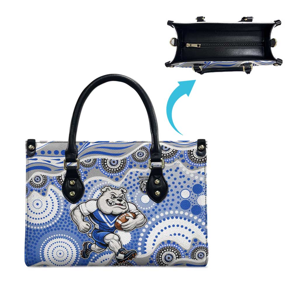 Canterbury-Bankstown Bulldogs Leather Bag Aboriginal Dot Pattern - Rugby Mascot Heritage Pride