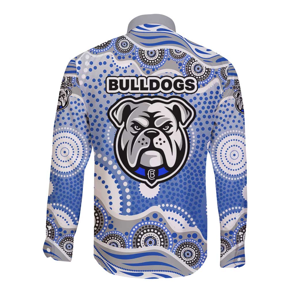 Canterbury-Bankstown Bulldogs Long Sleeve Button Shirt Aboriginal Dot Pattern - Rugby Mascot Heritage Pride