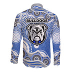 Canterbury-Bankstown Bulldogs Long Sleeve Button Shirt Aboriginal Dot Pattern - Rugby Mascot Heritage Pride