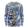Canterbury-Bankstown Bulldogs Long Sleeve Shirt Aboriginal Dot Pattern - Rugby Mascot Heritage Pride