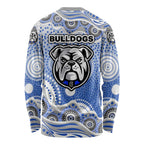 Canterbury-Bankstown Bulldogs Long Sleeve Shirt Aboriginal Dot Pattern - Rugby Mascot Heritage Pride