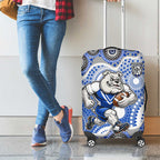 Canterbury-Bankstown Bulldogs Luggage Cover Aboriginal Dot Pattern - Rugby Mascot Heritage Pride