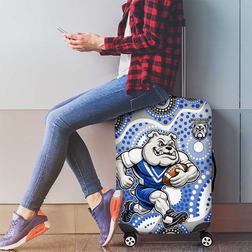Canterbury-Bankstown Bulldogs Luggage Cover Aboriginal Dot Pattern - Rugby Mascot Heritage Pride