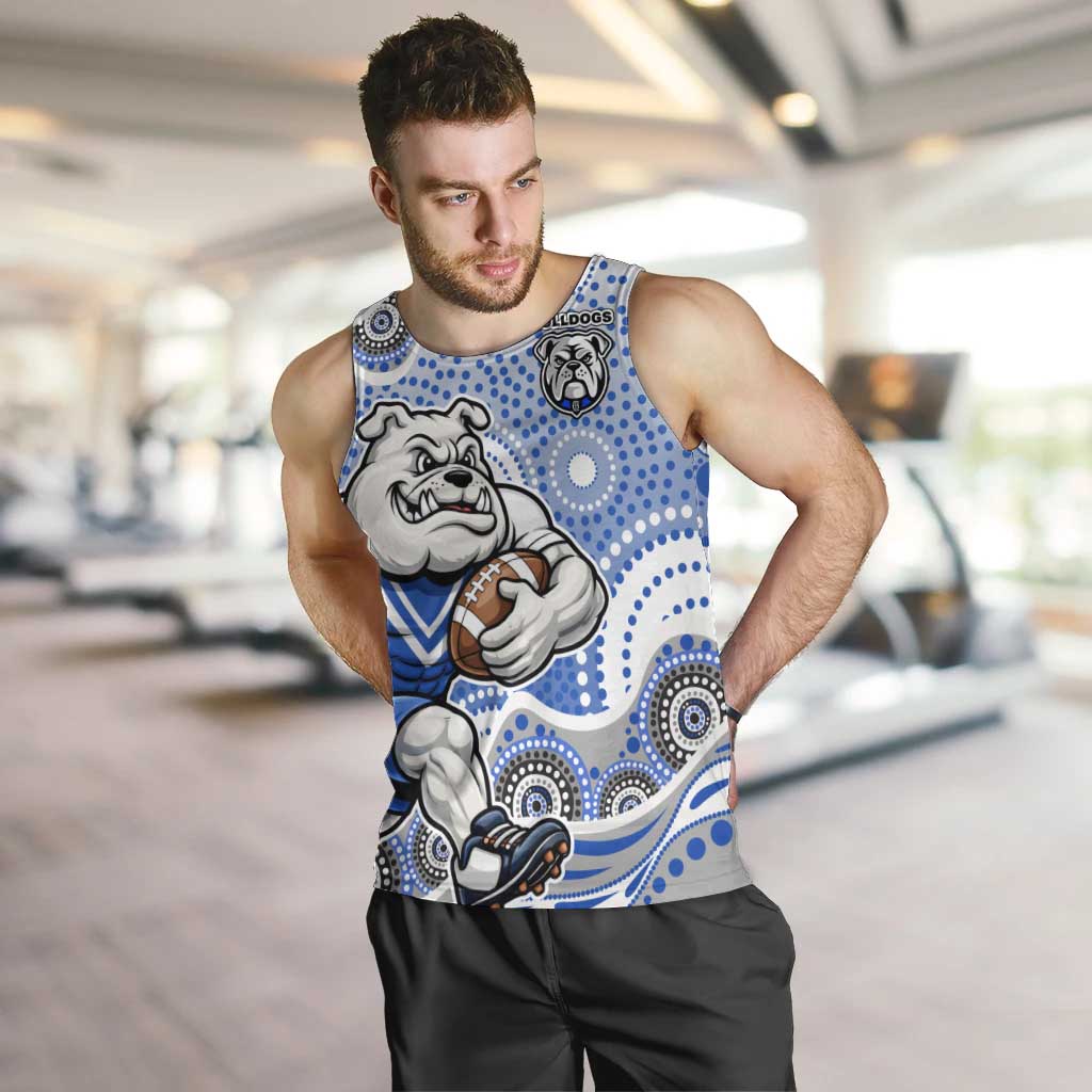 Canterbury-Bankstown Bulldogs Men Tank Top Aboriginal Dot Pattern - Rugby Mascot Heritage Pride