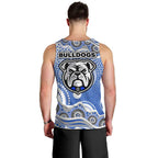 Canterbury-Bankstown Bulldogs Men Tank Top Aboriginal Dot Pattern - Rugby Mascot Heritage Pride