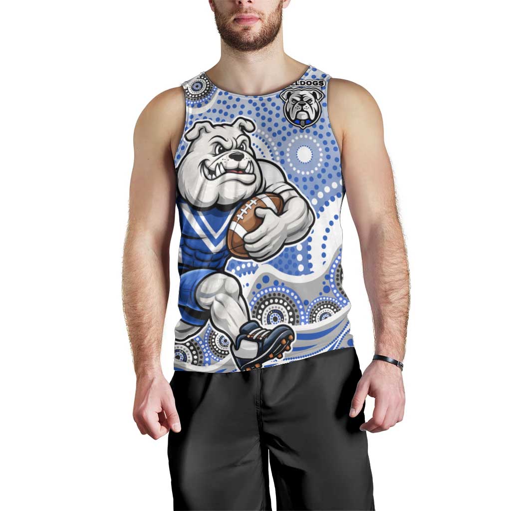 Canterbury-Bankstown Bulldogs Men Tank Top Aboriginal Dot Pattern - Rugby Mascot Heritage Pride