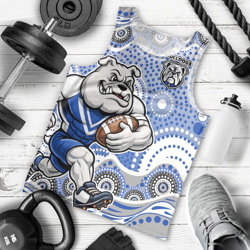 Canterbury-Bankstown Bulldogs Men Tank Top Aboriginal Dot Pattern - Rugby Mascot Heritage Pride