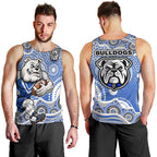 Canterbury-Bankstown Bulldogs Men Tank Top Aboriginal Dot Pattern - Rugby Mascot Heritage Pride