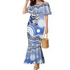 Canterbury-Bankstown Bulldogs Mermaid Dress Aboriginal Dot Pattern - Rugby Mascot Heritage Pride
