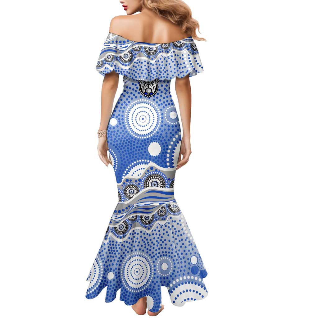 Canterbury-Bankstown Bulldogs Mermaid Dress Aboriginal Dot Pattern - Rugby Mascot Heritage Pride
