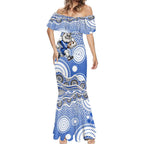 Canterbury-Bankstown Bulldogs Mermaid Dress Aboriginal Dot Pattern - Rugby Mascot Heritage Pride