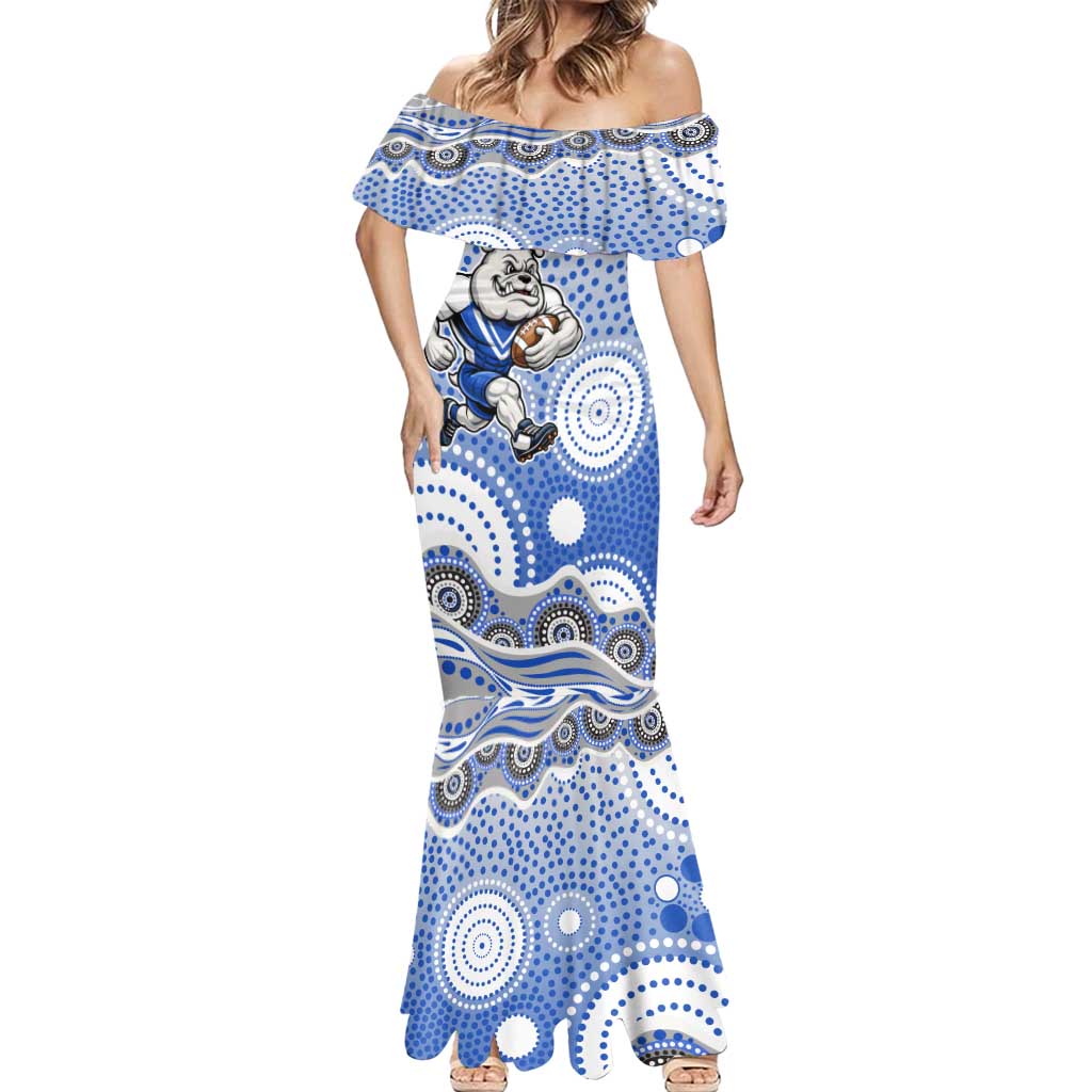 Canterbury-Bankstown Bulldogs Mermaid Dress Aboriginal Dot Pattern - Rugby Mascot Heritage Pride