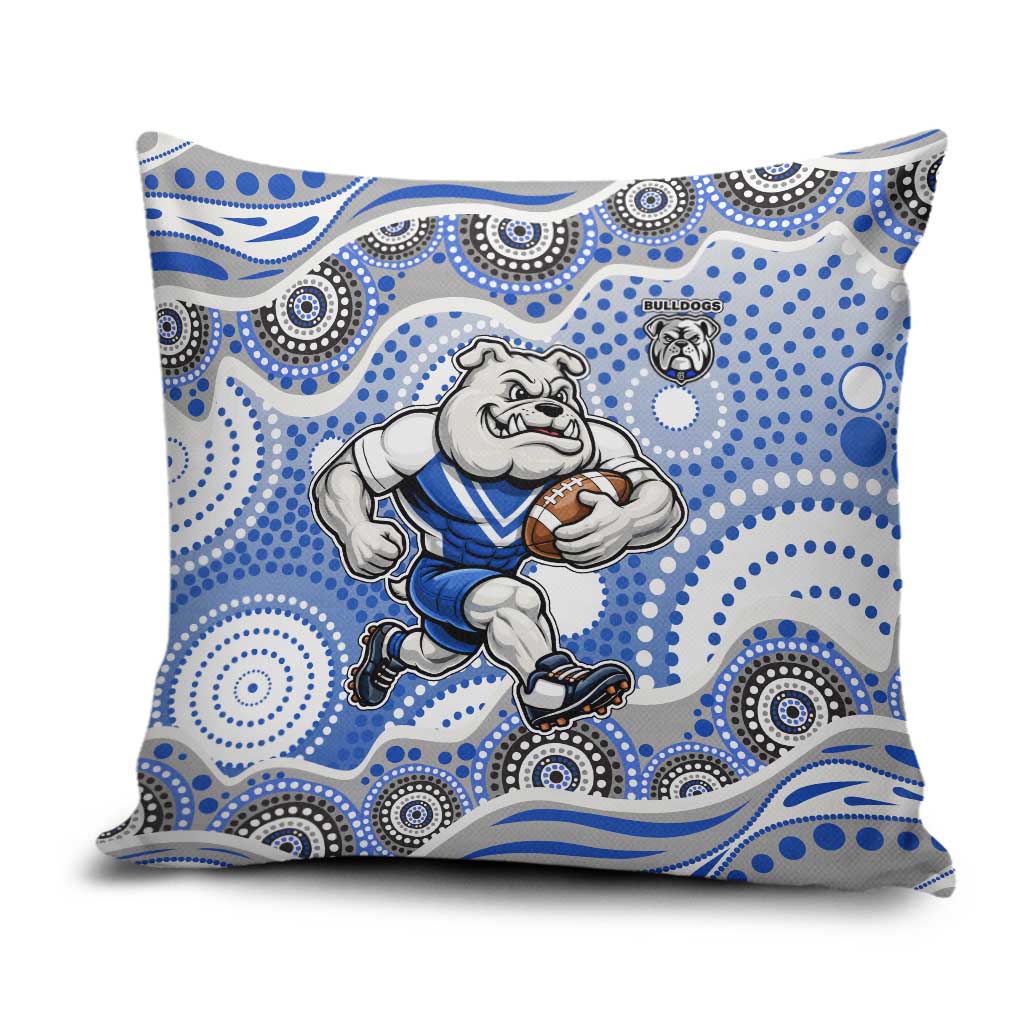 Canterbury-Bankstown Bulldogs Pillow Cover Aboriginal Dot Pattern - Rugby Mascot Heritage Pride