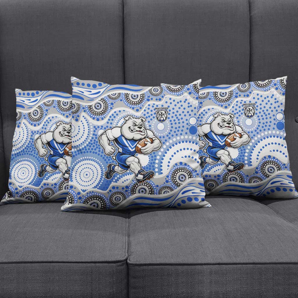 Canterbury-Bankstown Bulldogs Pillow Cover Aboriginal Dot Pattern - Rugby Mascot Heritage Pride