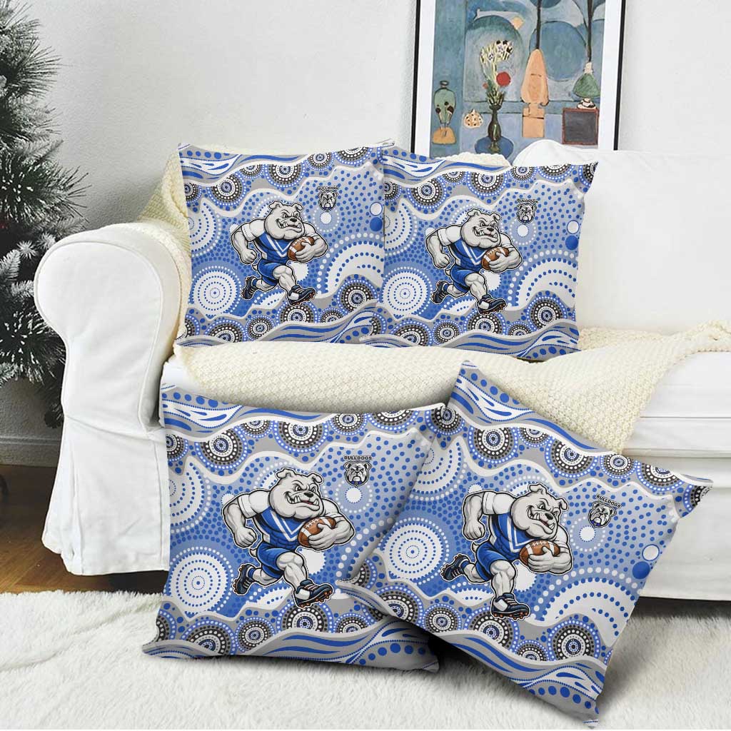 Canterbury-Bankstown Bulldogs Pillow Cover Aboriginal Dot Pattern - Rugby Mascot Heritage Pride