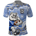 Canterbury-Bankstown Bulldogs Polo Shirt Aboriginal Dot Pattern - Rugby Mascot Heritage Pride