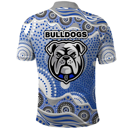 Canterbury-Bankstown Bulldogs Polo Shirt Aboriginal Dot Pattern - Rugby Mascot Heritage Pride