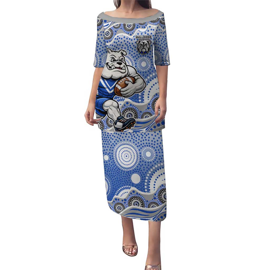 Canterbury-Bankstown Bulldogs Puletasi Aboriginal Dot Pattern - Rugby Mascot Heritage Pride
