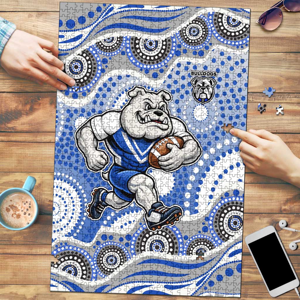 Canterbury-Bankstown Bulldogs Puzzle Aboriginal Dot Pattern - Rugby Mascot Heritage Pride