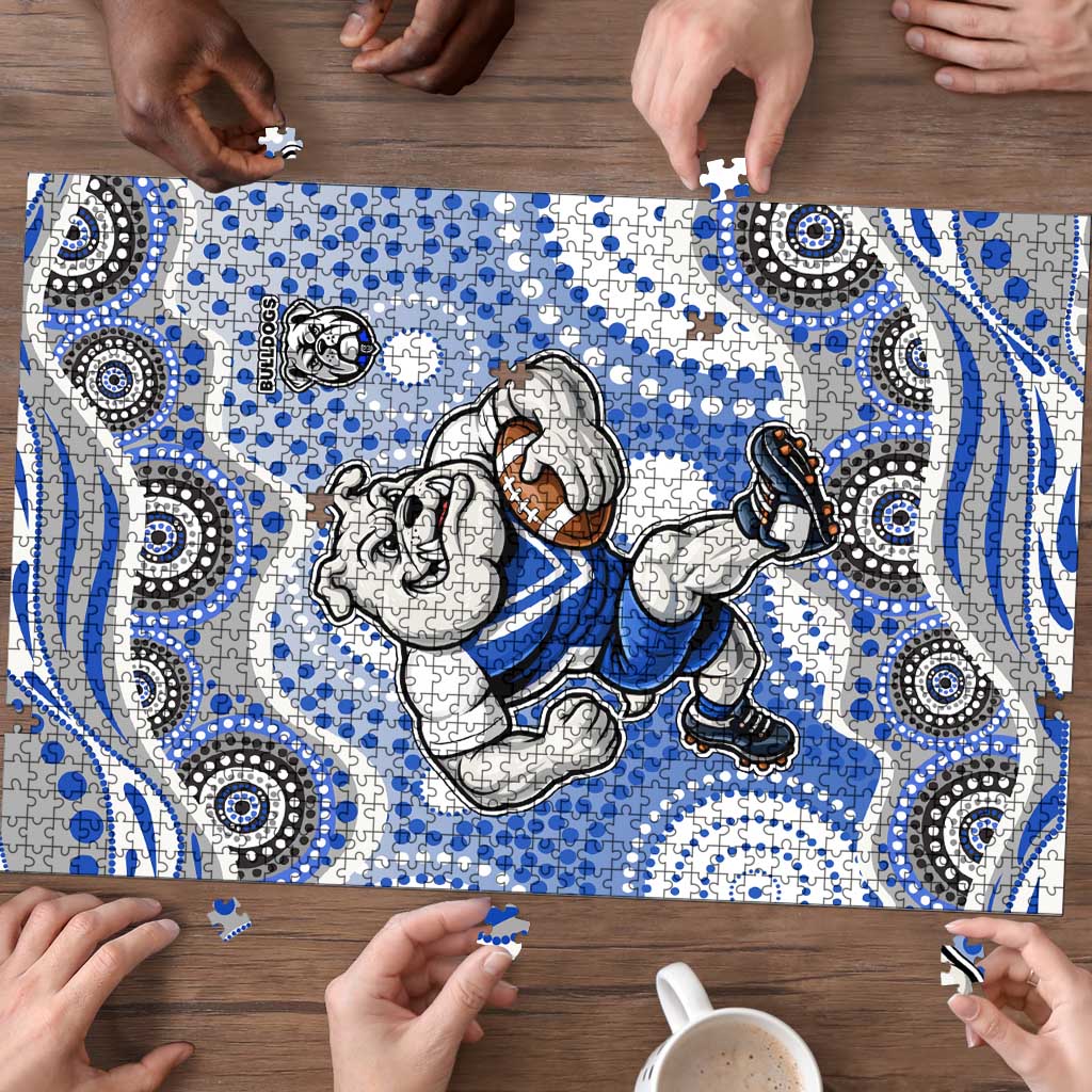 Canterbury-Bankstown Bulldogs Puzzle Aboriginal Dot Pattern - Rugby Mascot Heritage Pride
