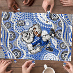 Canterbury-Bankstown Bulldogs Puzzle Aboriginal Dot Pattern - Rugby Mascot Heritage Pride
