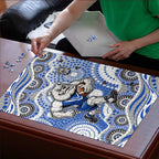 Canterbury-Bankstown Bulldogs Puzzle Aboriginal Dot Pattern - Rugby Mascot Heritage Pride