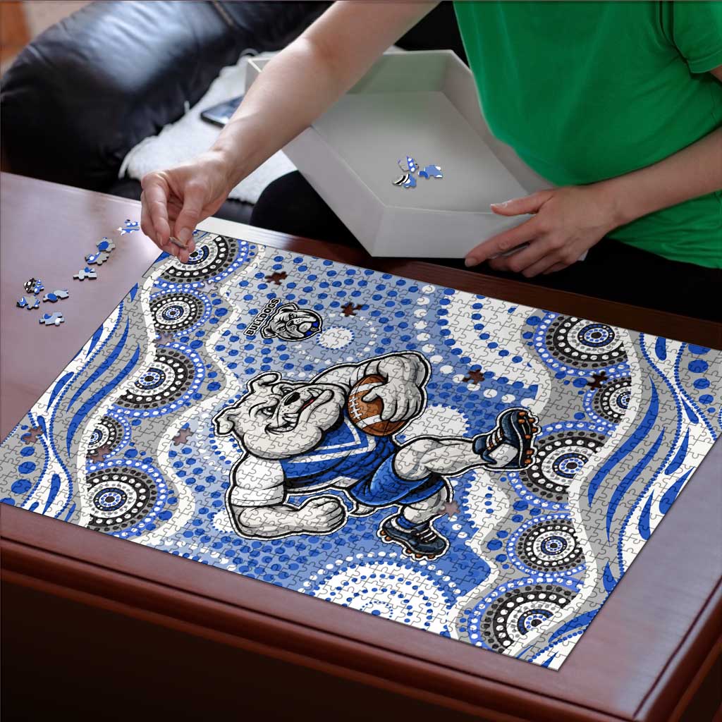 Canterbury-Bankstown Bulldogs Puzzle Aboriginal Dot Pattern - Rugby Mascot Heritage Pride